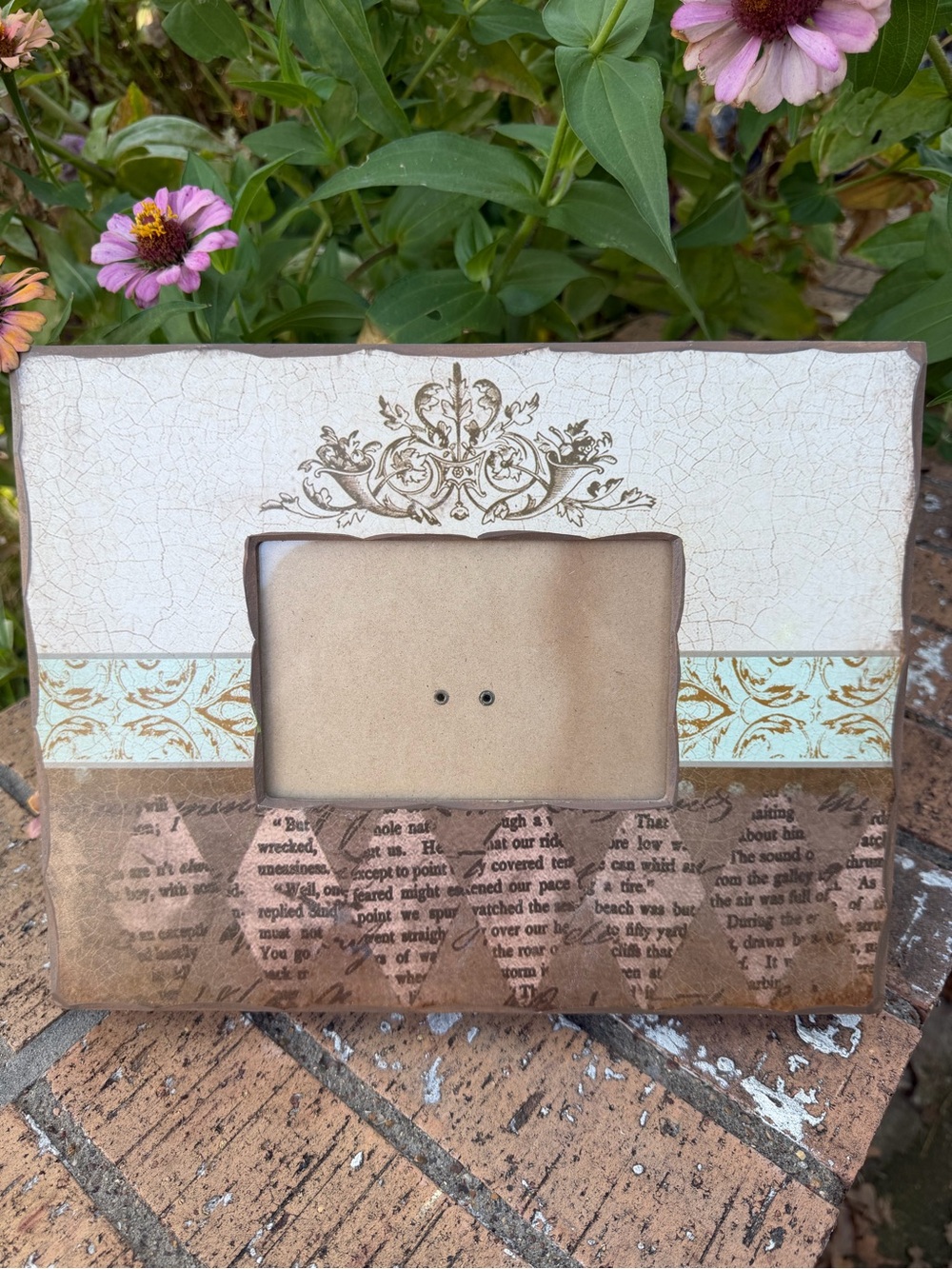 Decorative 6x4 Picture Frame Brown & Tan Vintage & Shabby Chic Style Distressed*